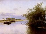 Fisherman Paintings - Fisherman And Washerwomen By The River by Emilio Sanchez-Perrier